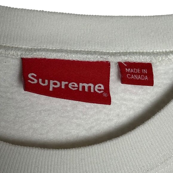 Supreme Small Box Logo Cream Crewneck Sweatshirt mens size small - Picture 5 of 11